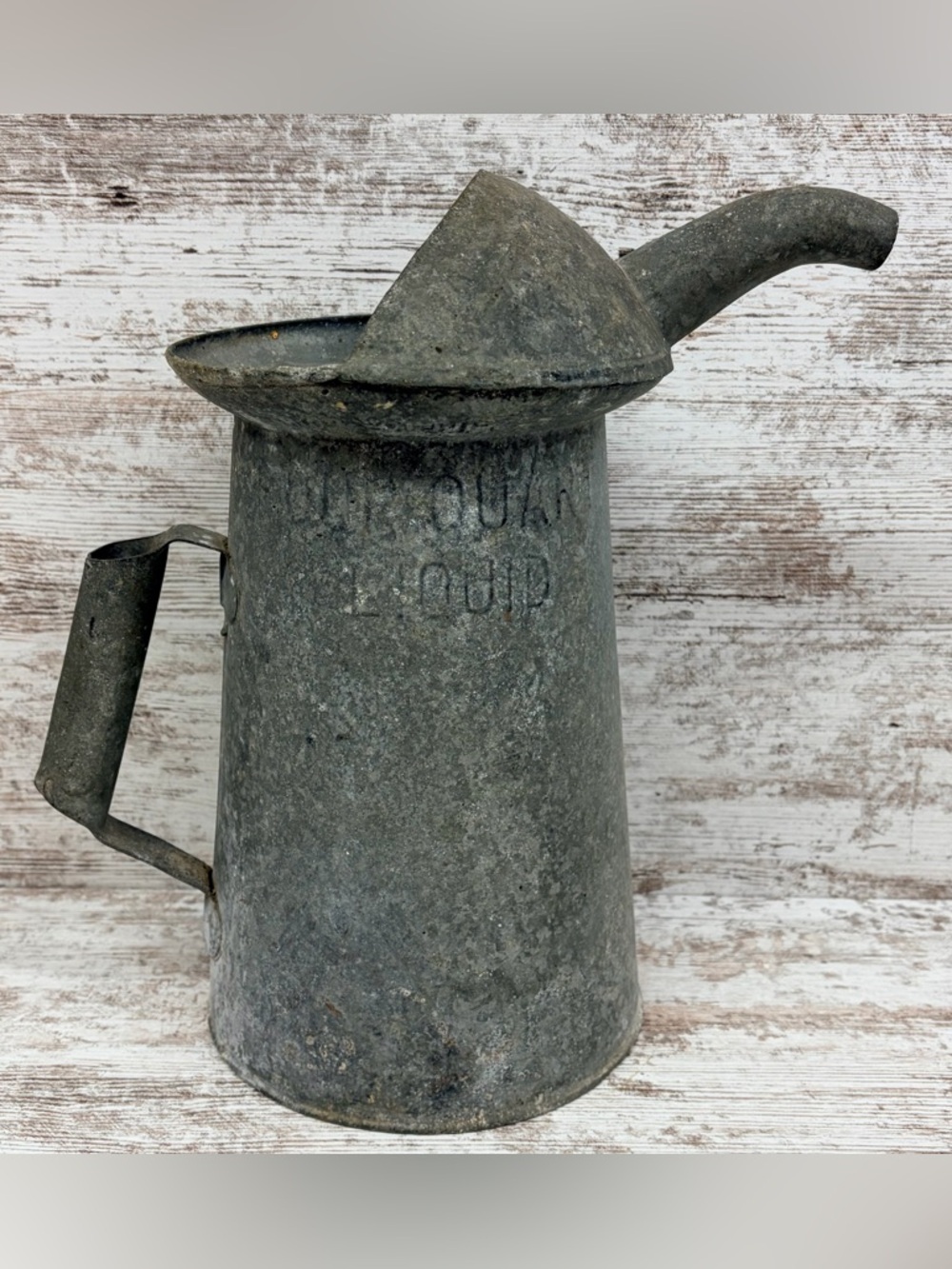 Vintage Galvanized Oil Can Pitcher Oil Spout Farmhouse Decor Country Decor